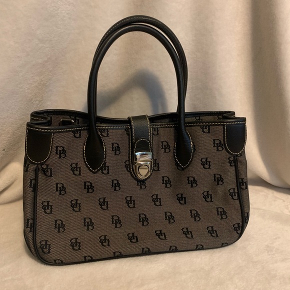 Dooney & Bourke Black Logo Print Tote Bag - Picture 1 of 9